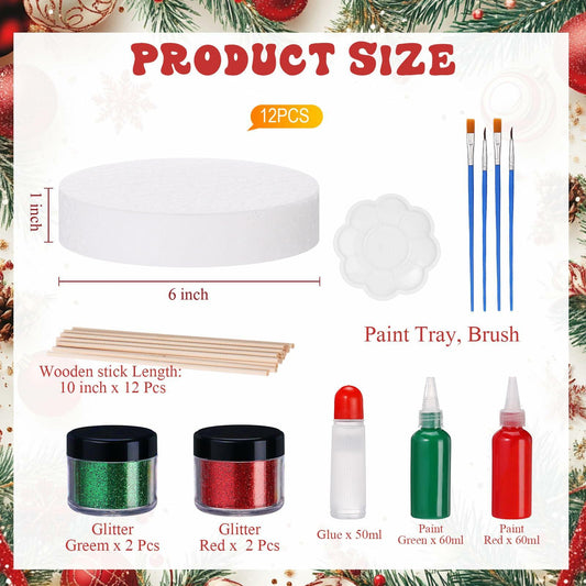 MiniInflat 37 Pc Foam Circles Set 4 Inch Craft Discs for DIY Xmas Decor