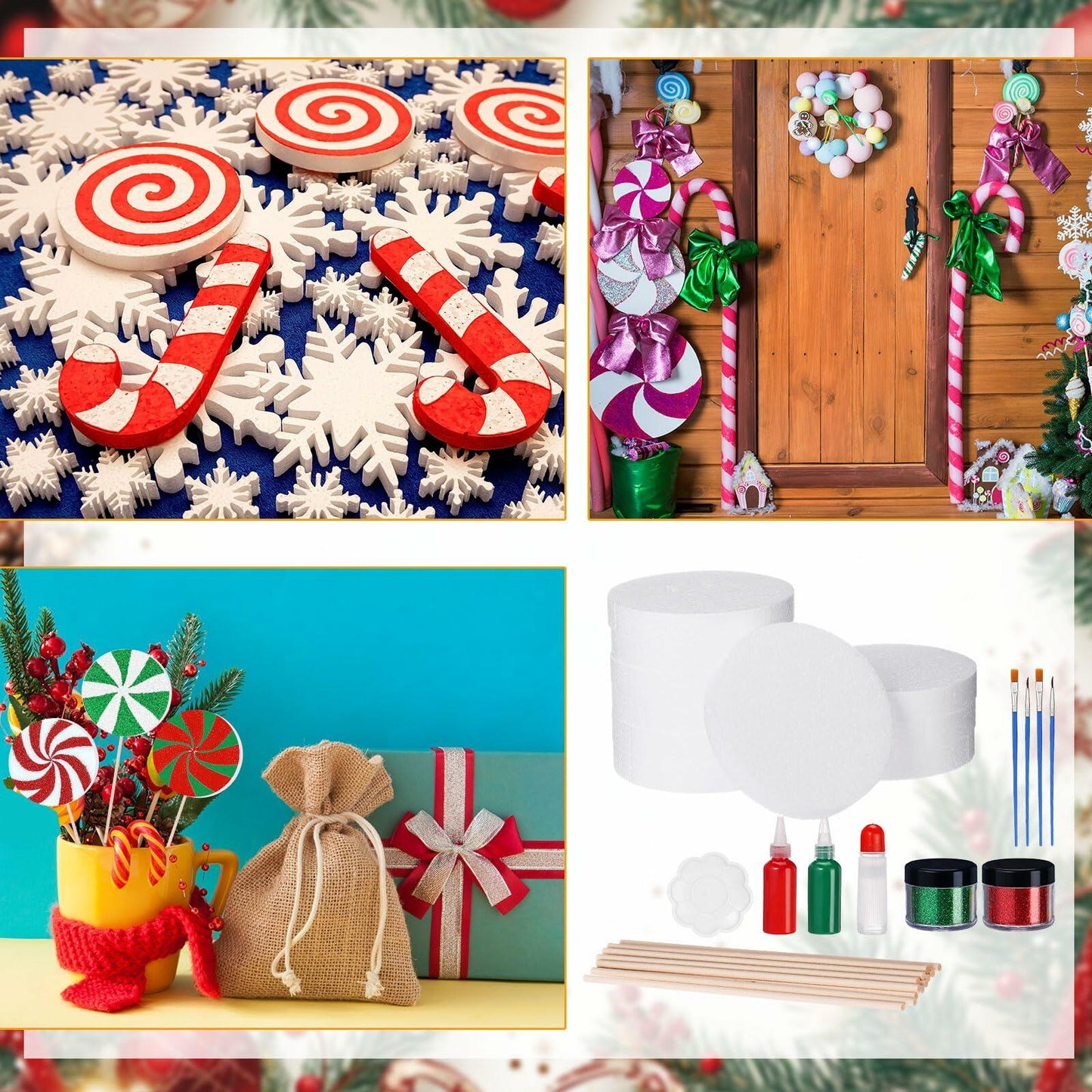 MiniInflat 37 Pc Foam Circles Set 4 Inch Craft Discs for DIY Xmas Decor