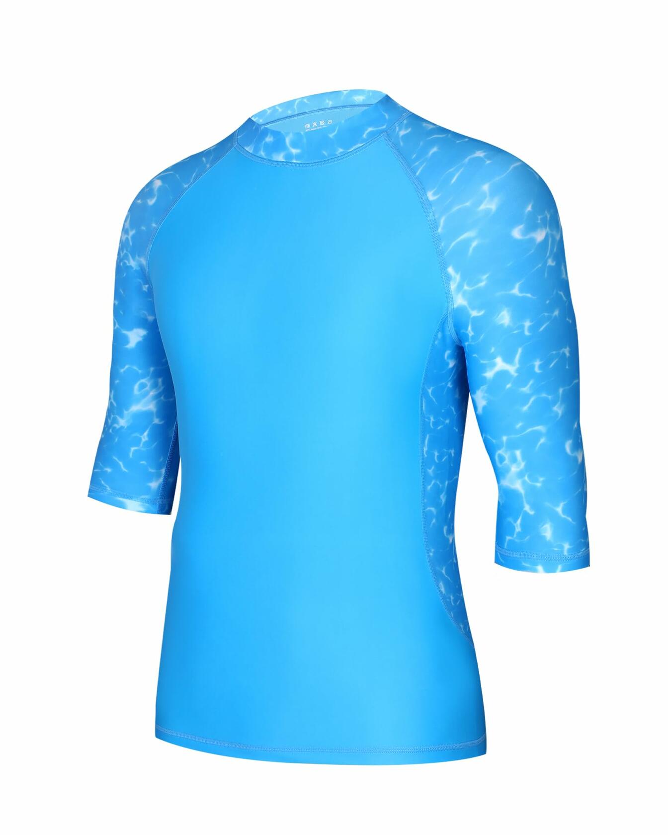 SEAOYOZO Mens UV Protection Swim Shirt Half Sleeve Quick Dry