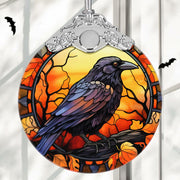 Stained Glass Christmas Ornament Crow Holiday Decoration Unique Gift