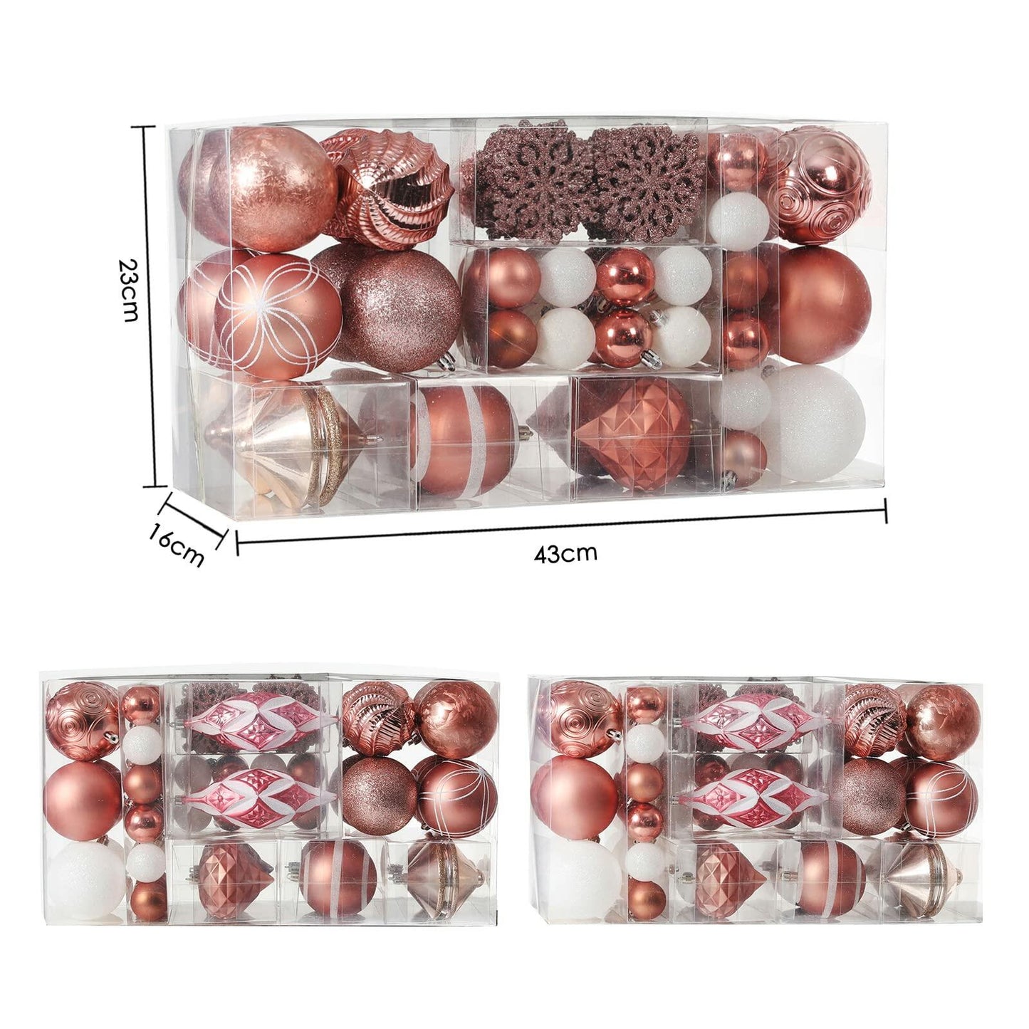 XmasExp Shatterproof Christmas Hanging Balls Red 102pcs Tree Ornaments