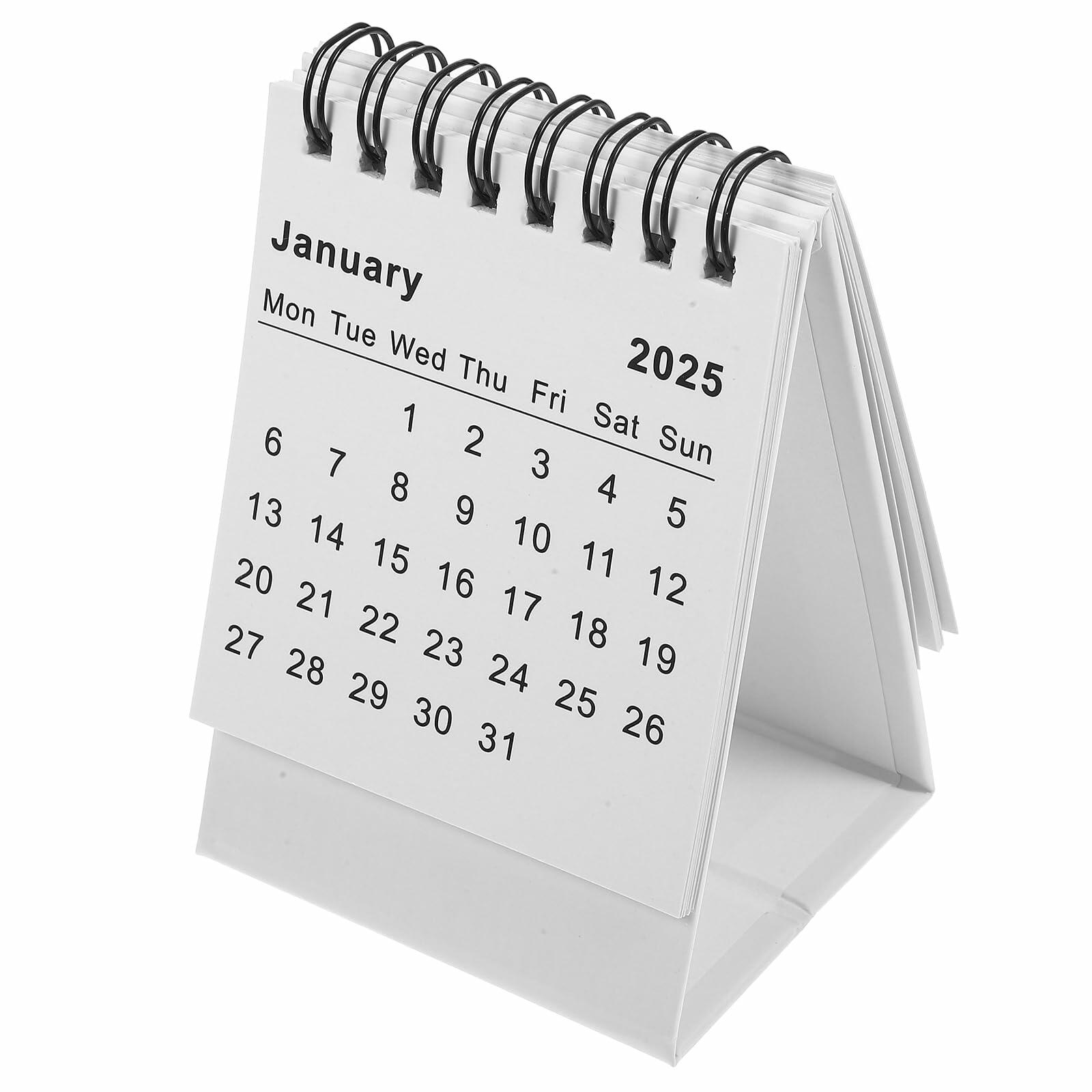 Light House Mini Desk Calendar 2024-2025 White July 2024-Dec 2025