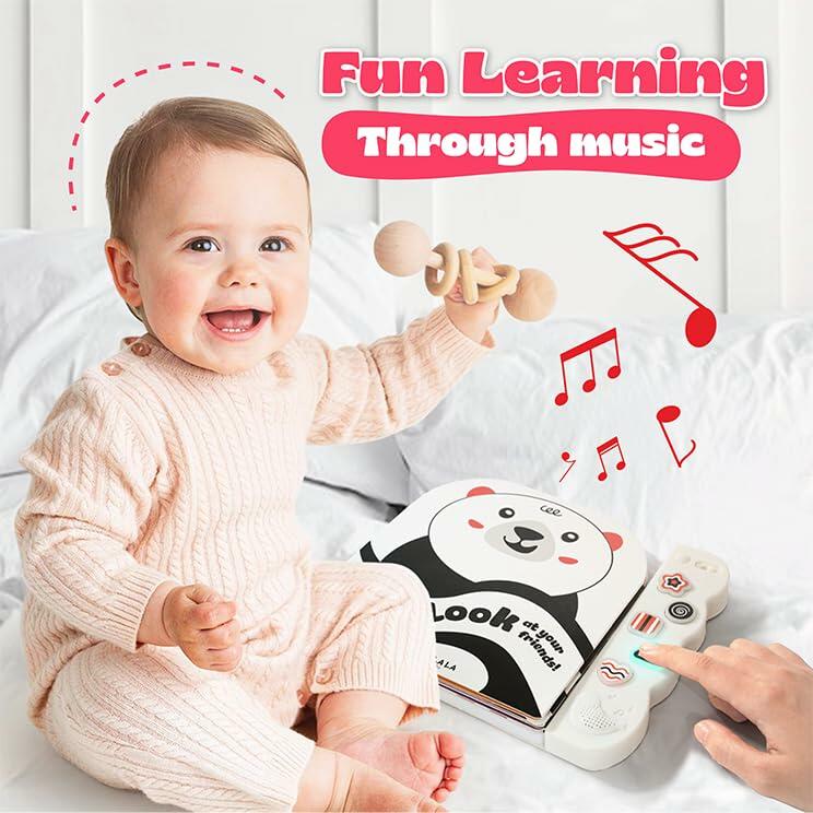 Lalala Baby Black White Sensory Toy with Mirror High Contrast Board Book