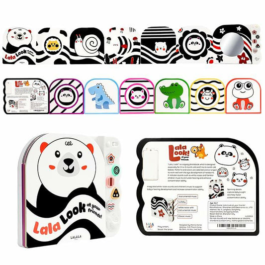 Lalala Baby Black White Sensory Toy with Mirror High Contrast Board Book