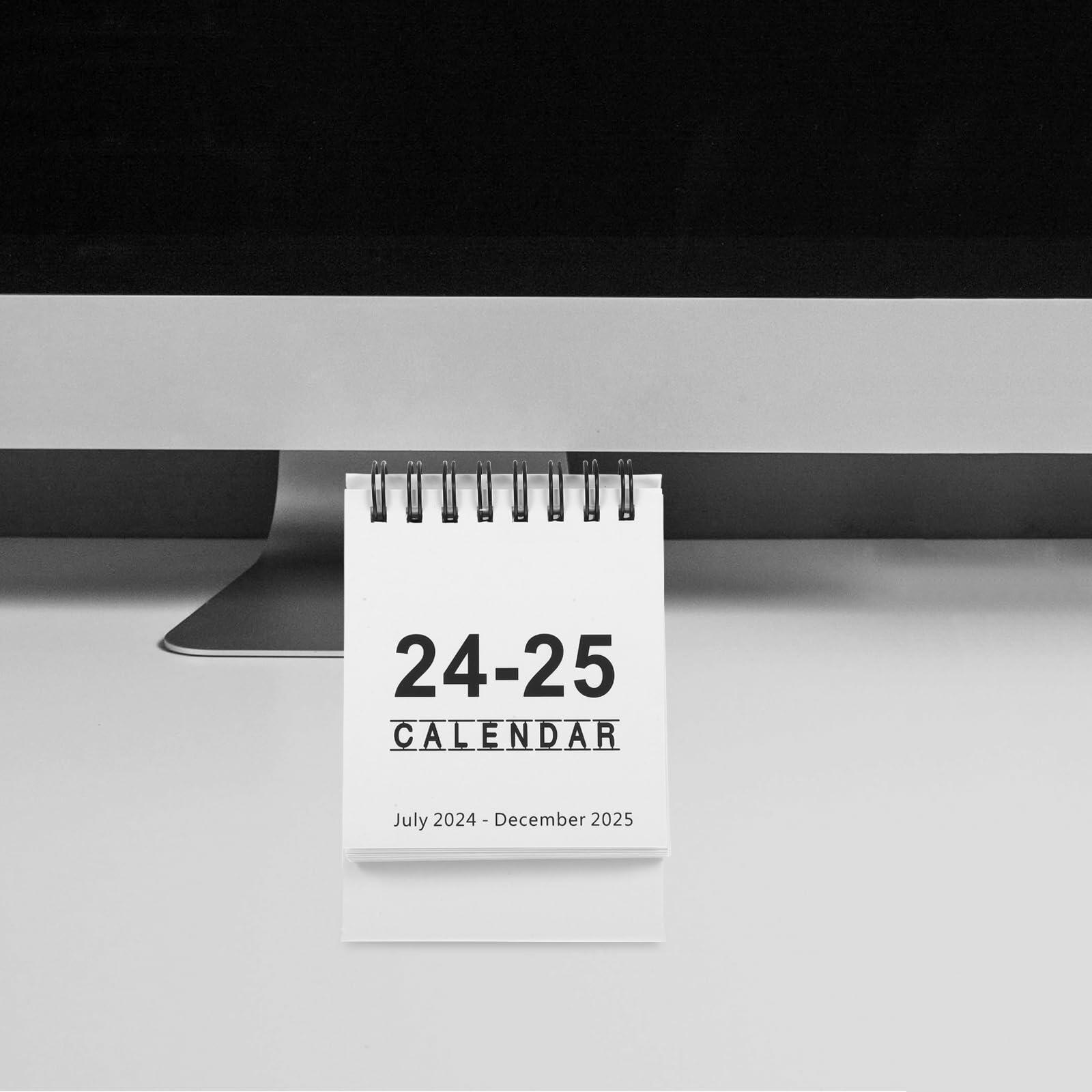 Light House Mini Desk Calendar 2024-2025 White July 2024-Dec 2025