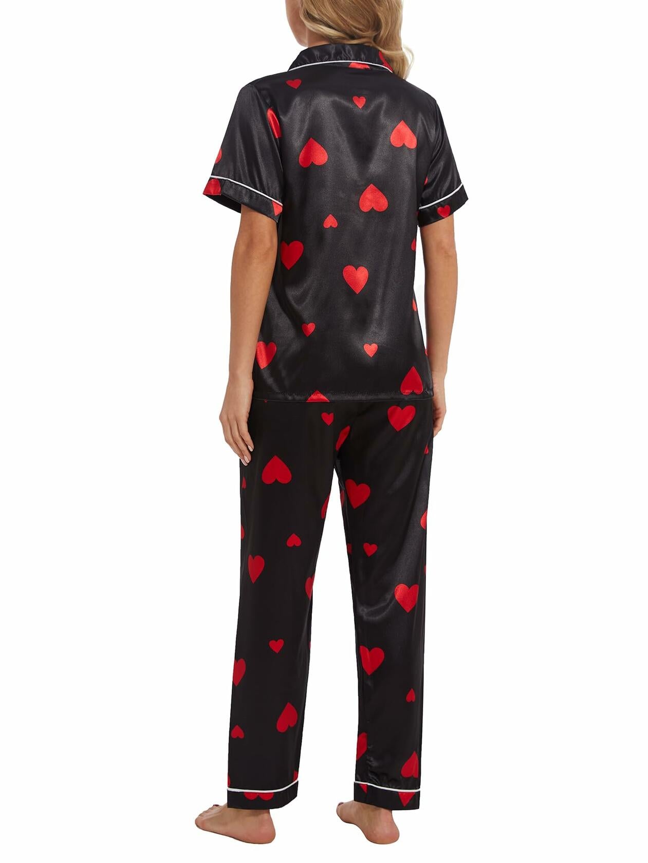 VENTELAN Women's Pajama Set Plus Size Super-Soft Short & Long Sleeve Pants SizeL