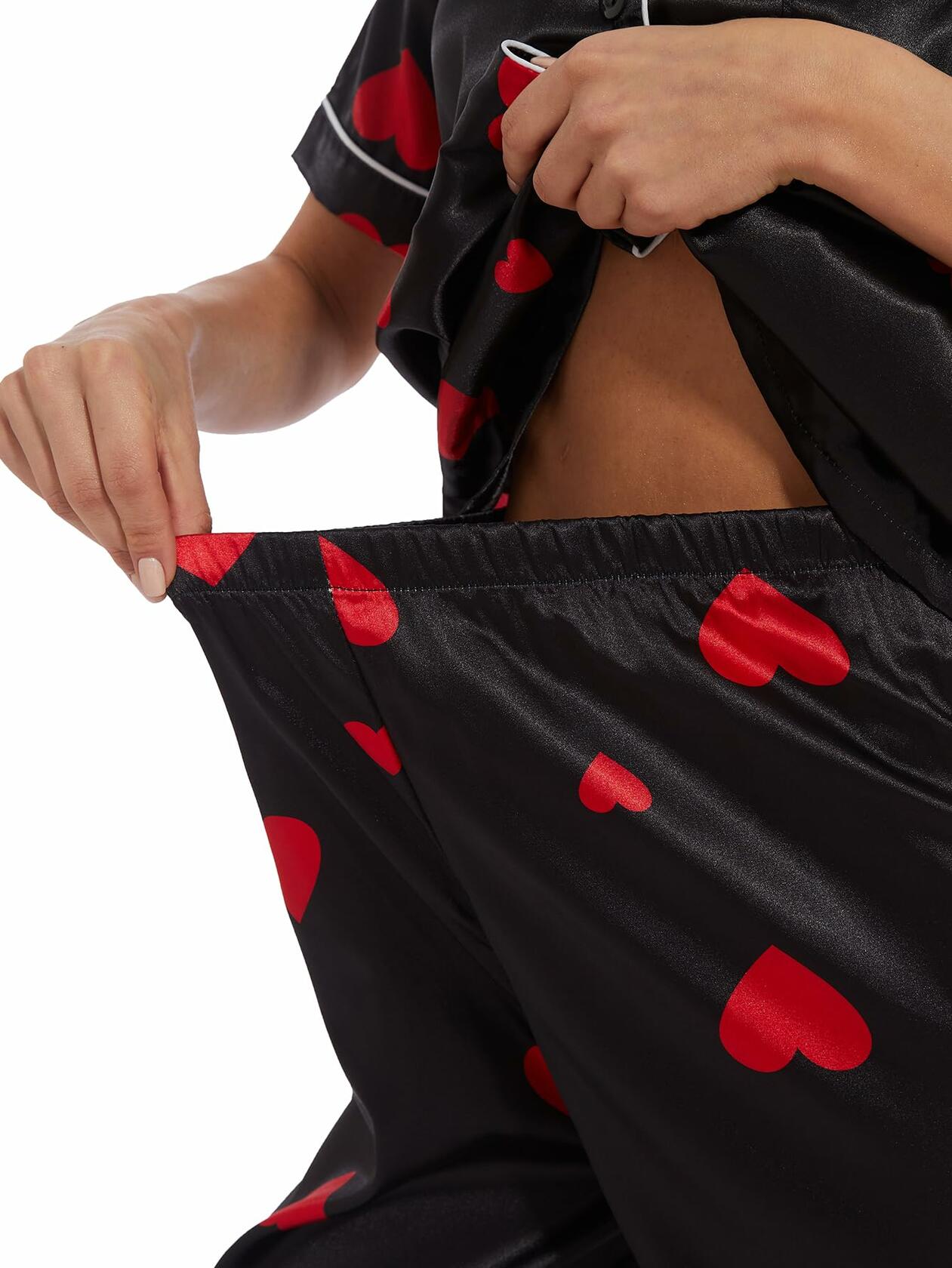 VENTELAN Women's Pajama Set Plus Size Super-Soft Short & Long Sleeve Pants SizeL