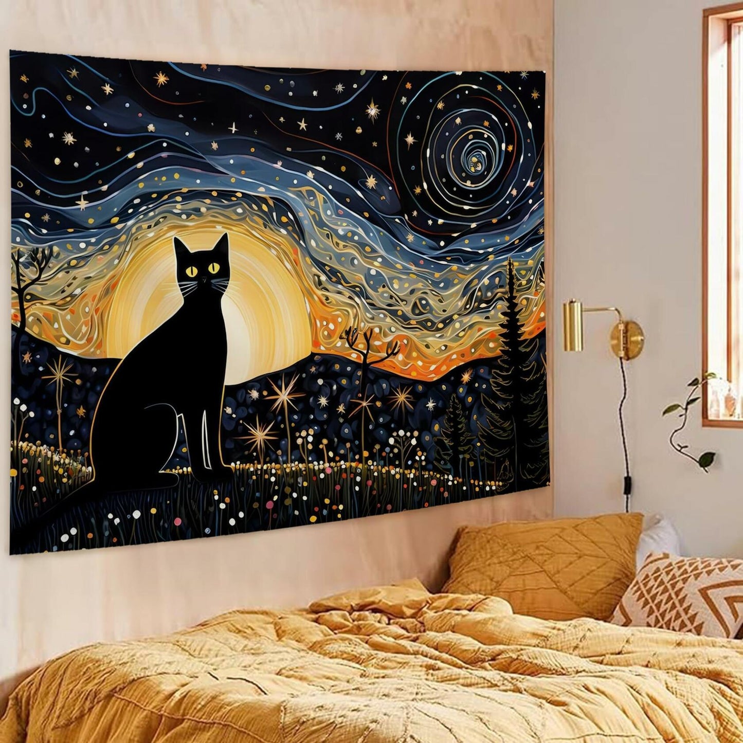 LUVADIAN Elephant Nursery Tapestry Wall Hanging Blue 50x60 Inches