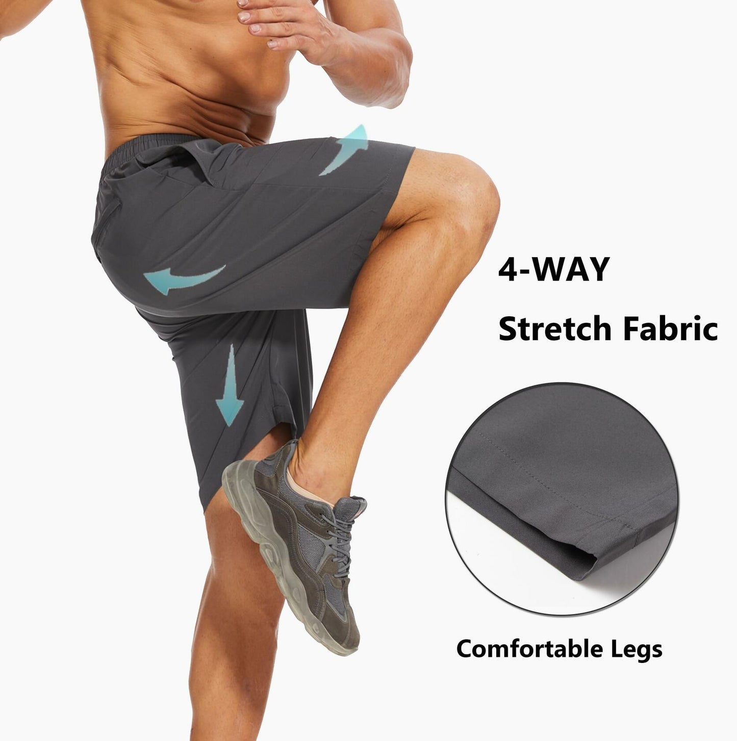 Vcansion Men's Outdoor Hiking Quick Dry Shorts Pea Green Size 4XL 39-40