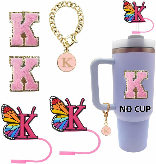 Stanley Cup Accessories Straw Cover Set IN CHENTHY 2pcs + Letter Charm Chains