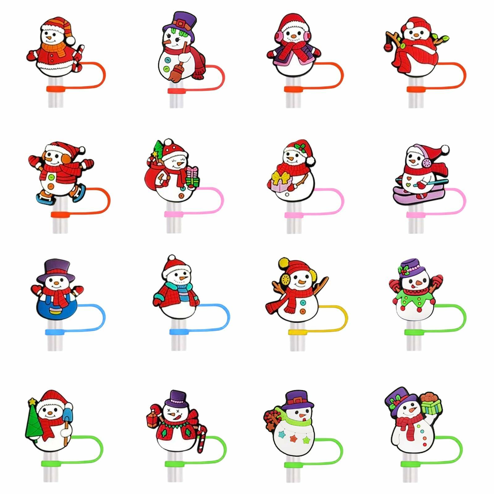 16 PCS Thanksgiving Silicone Straw Caps for Stanley Cup 10mm Design 4