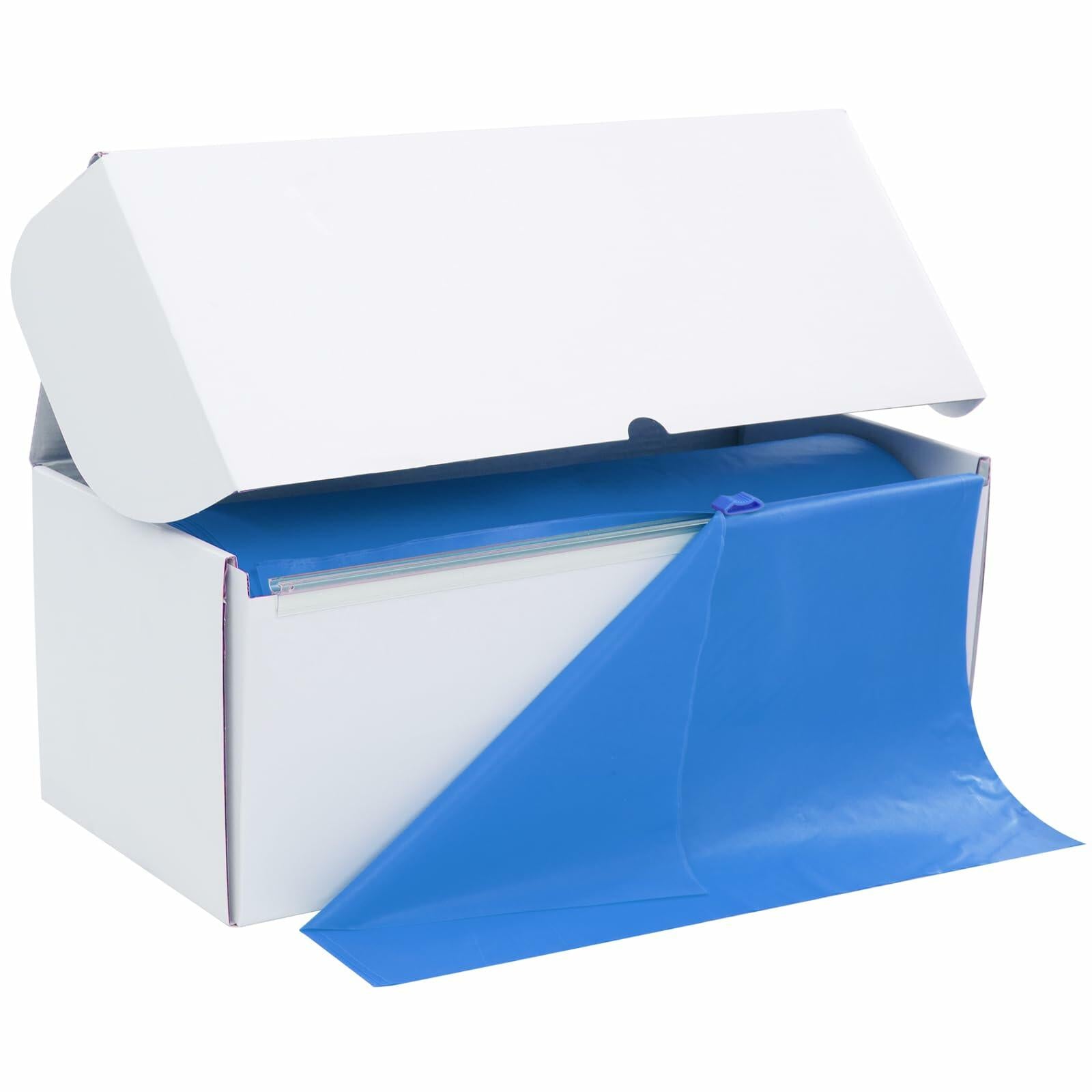 WDF Disposable Plastic Tablecloth Roll 54in x 300ft Blue with Slide Cutter