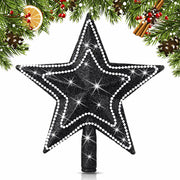 [Like_new] Hollowfly Mini Star Christmas Tree Topper Pearl Black 8 Inch