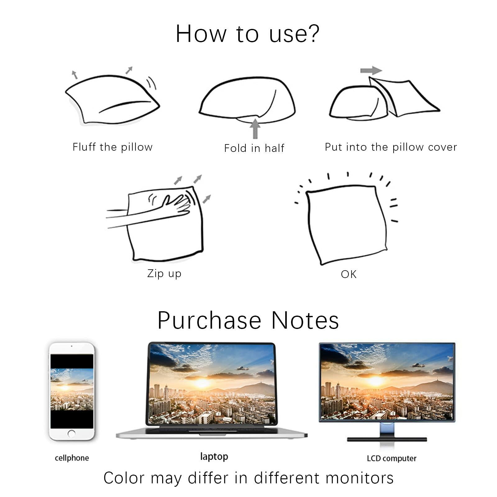 Christmas Santa Claus Pillow Covers 18x18 Set of 2 Red Black Buffalo Plaid