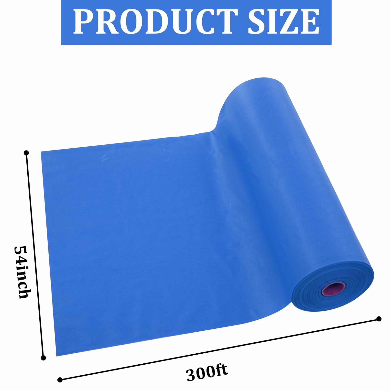 WDF Disposable Plastic Tablecloth Roll 54in x 300ft Blue with Slide Cutter