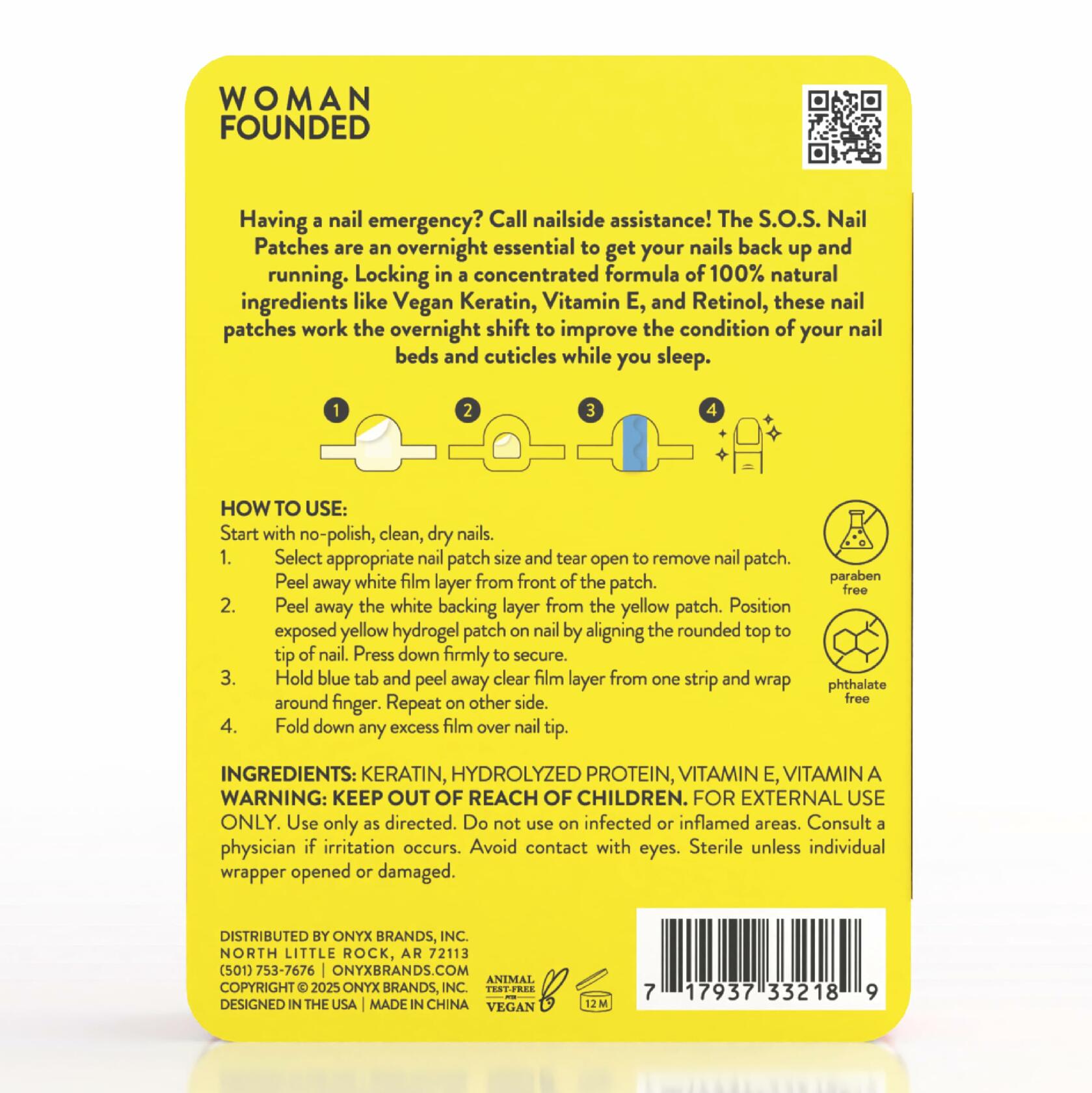 Onyx Hard as Hoof S.O.S Nail Patches Strengthening Treatment Repair 20 Count