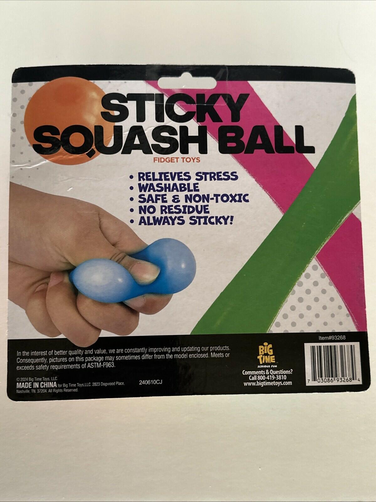 Toy Planet Fidget Stem Sticky Squash Balls Multi-Color Rubber Washable