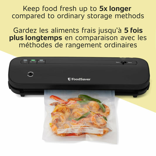 [Like_new] FoodSaver 110878 Compact Vacuum Sealer Black Plastic Metal 120V