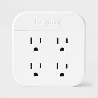heyday 4 Outlet Wall Tap USB & USB-C Adapter 13A White