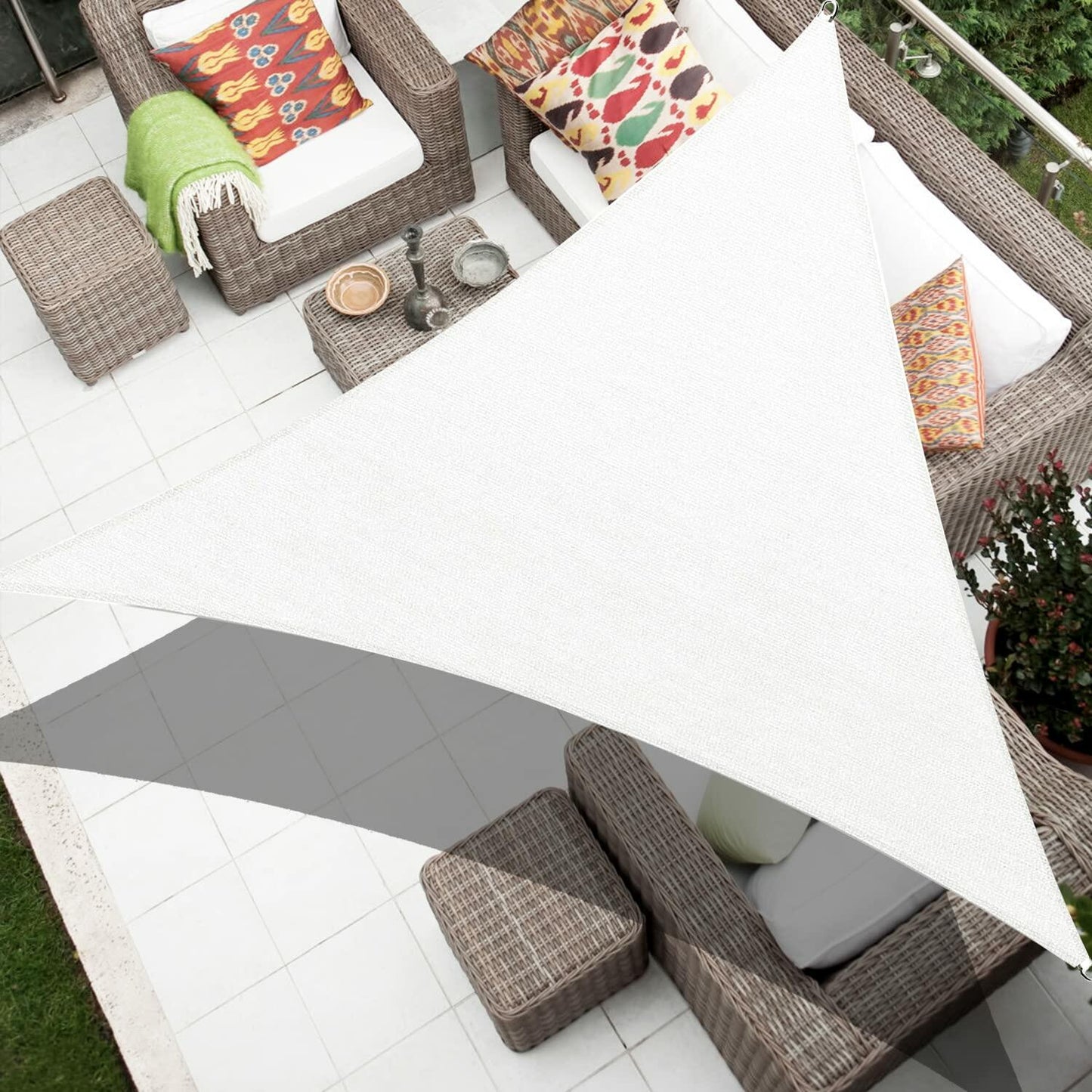 KAMEA Kenna Right Triangle Sun Shade Sail 20x20x28.3 White Outdoor