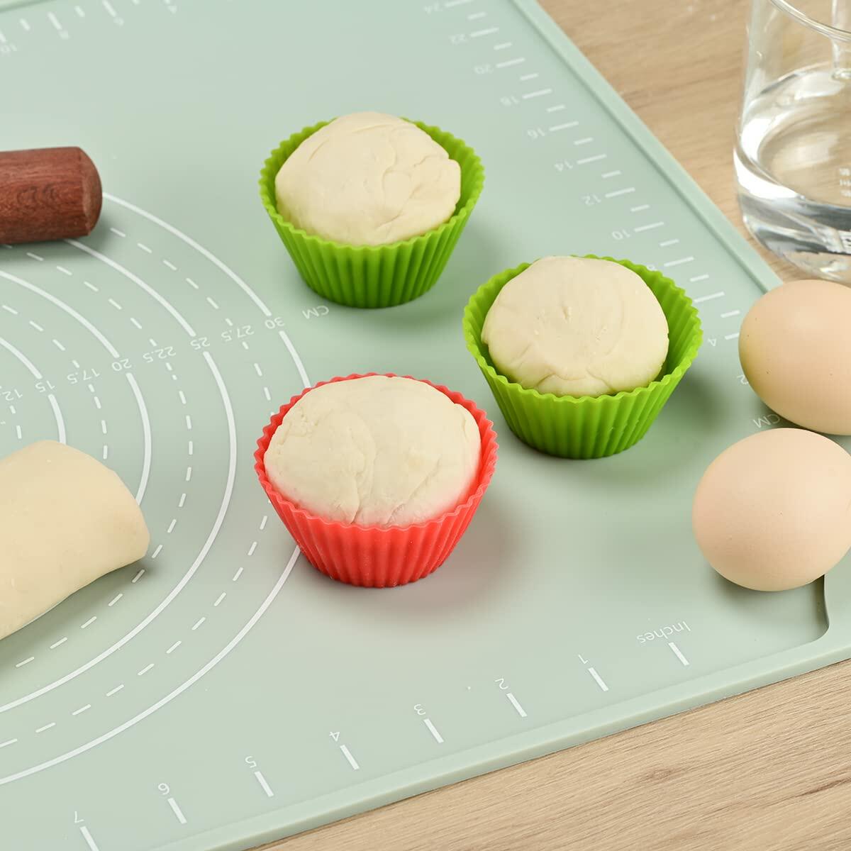 [Like_new] EuChoiz Silicone Pastry Mat 24x16 Extra Thick Non Stick Baking Mat Green