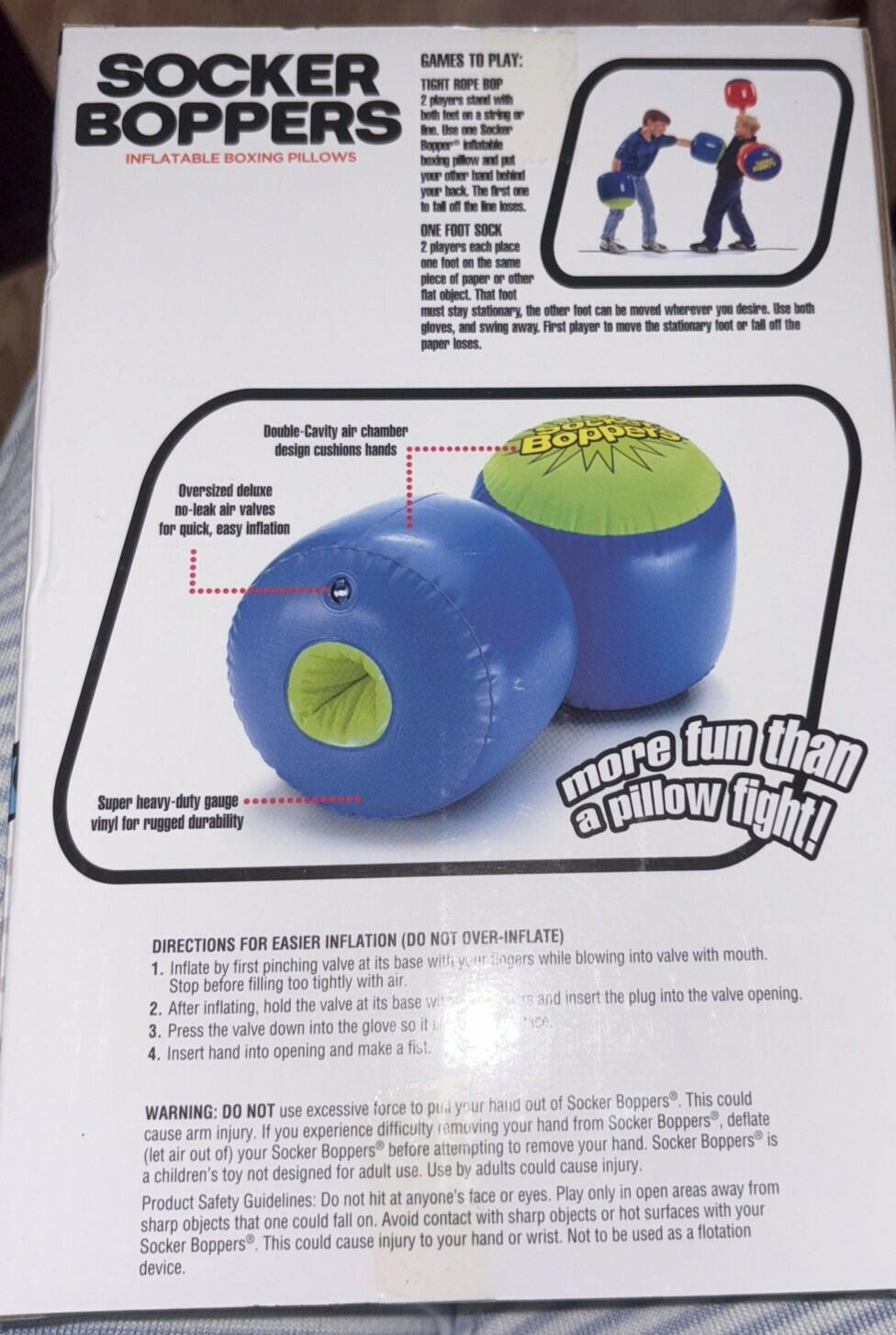 Big Time Toys Socker Boppers Inflatable Boxing Pillows One Pair Green