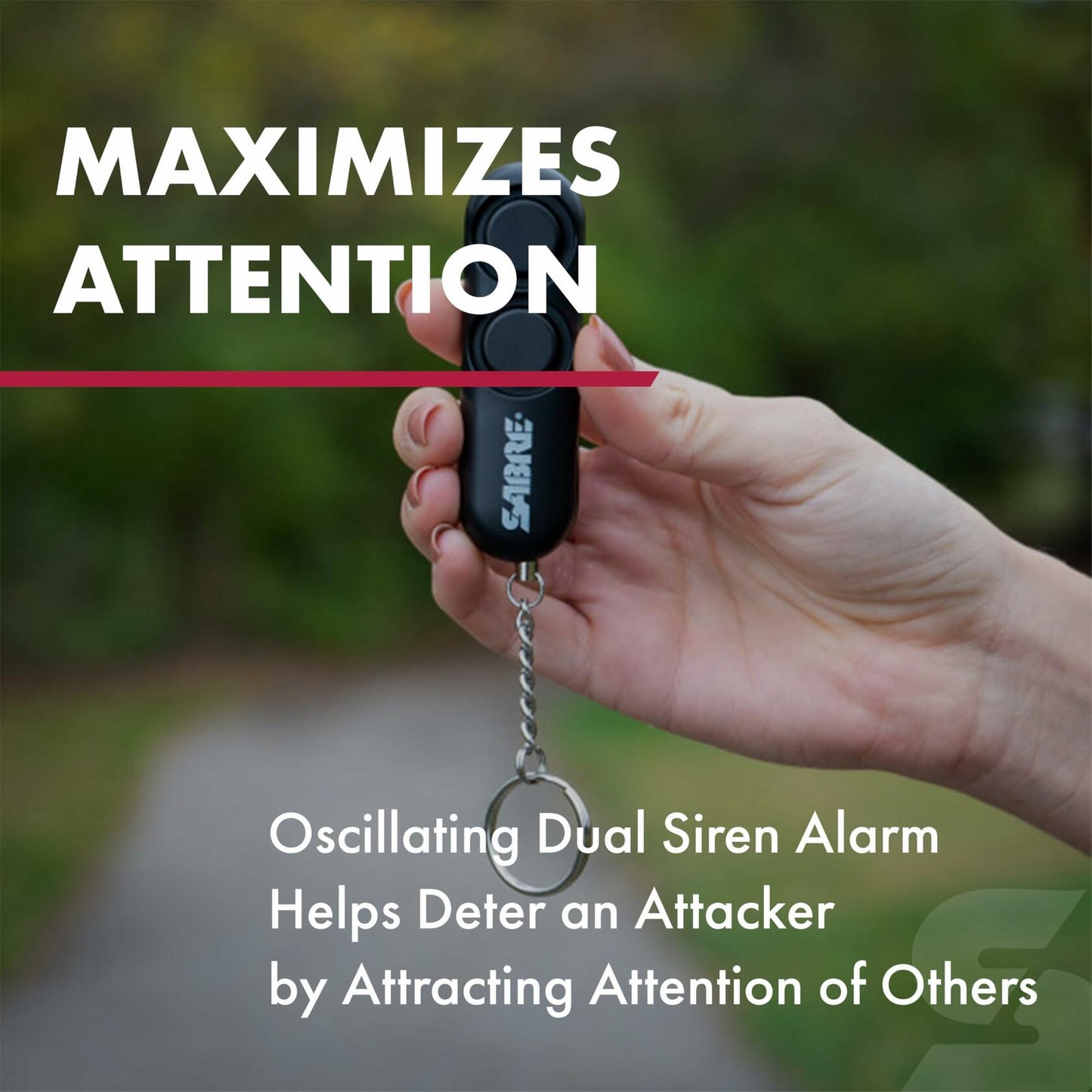 SABRE Personal Alarm 120dB Key Ring Reusable Black Pocket Alarm