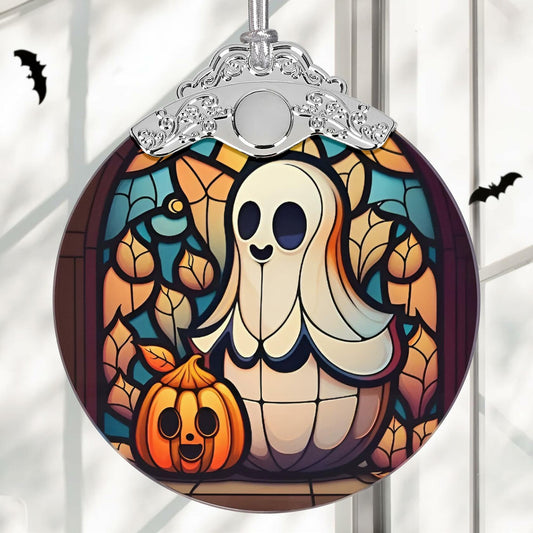 Christmas Ornament Stained Glass Ghost Holiday Decoration Unique Gift