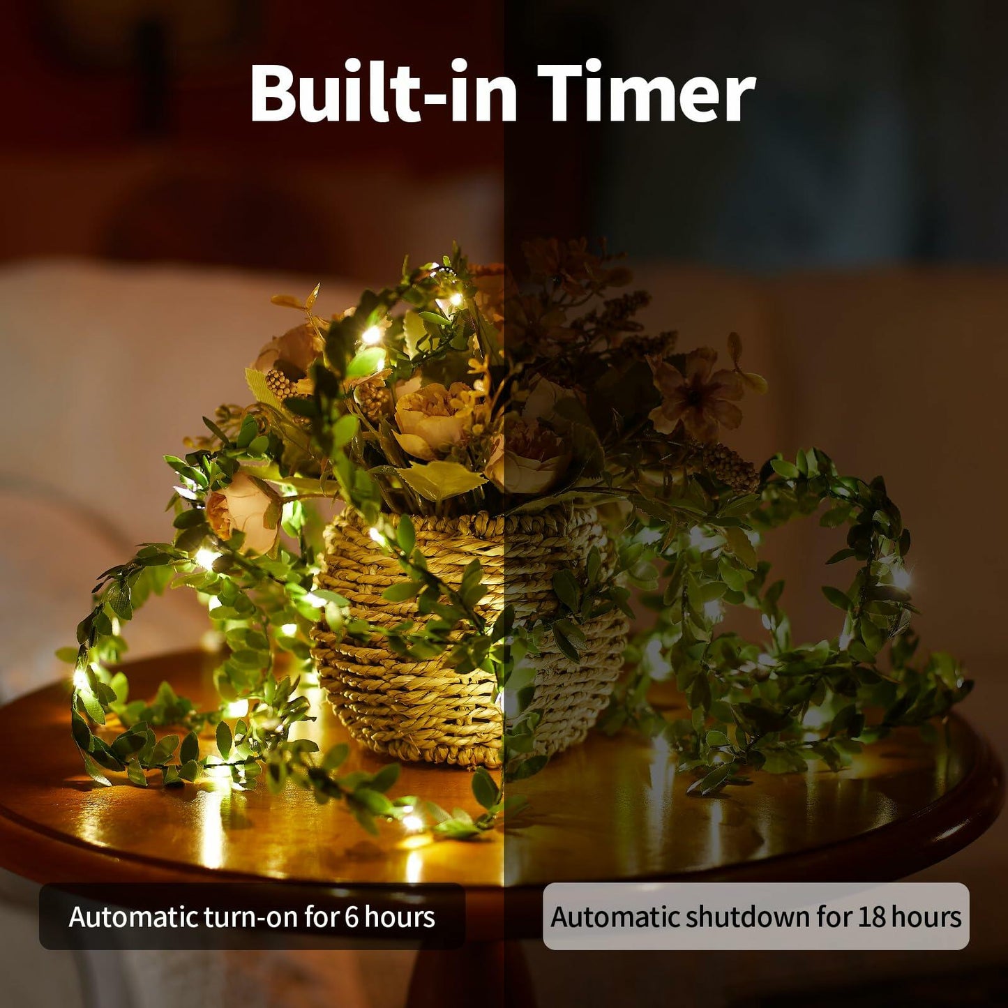 Ariceleo USB Fairy String Lights 50 LED 16.4ft 2 Pack Warm White Remote Timer