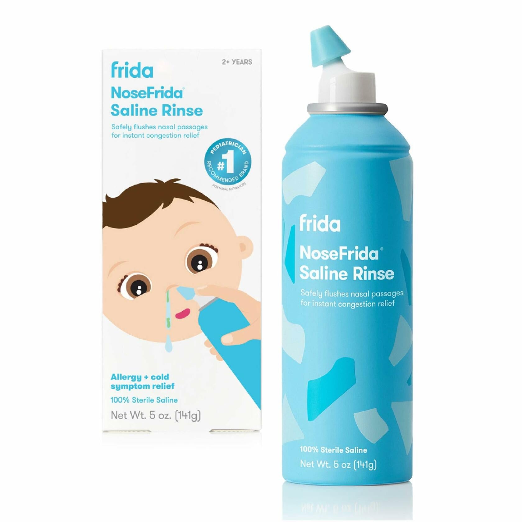 Frida Baby Saline Rinse for Toddler, Kids, Ages 2+, Saline Rinse for Sinus,