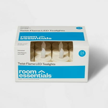 [Like_new] Room Essentials 24ct Twist-Flame LED Tealight Candles Cream Battery Operated