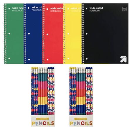 up&up Spiral Notebook Wide Ruled 1 Subject 70 Pages Red 3 Hole Punched