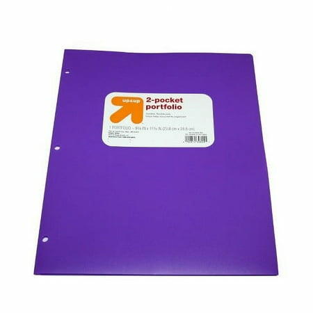 up & up 2 Pocket Plastic Folder Purple 11.38x9.38 Inches