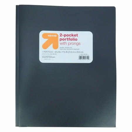 Plastic Folder 2 Pocket Portfolio Black Set of 6 - Letter Size