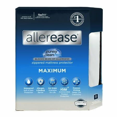 [Like New] Allerease Queen Waterproof Zippered Mattress Protector Hypoallergenic 17" Depth