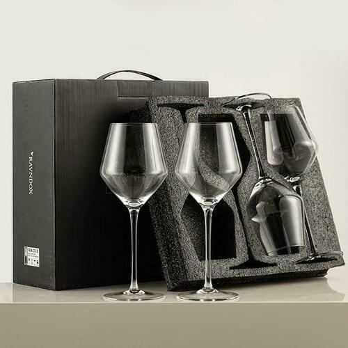[Like New] RAVNDOX Crystal Wine Glasses Set of 4 14oz Long Stem Red White