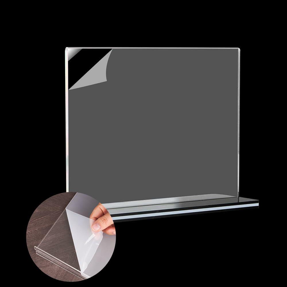 Tomorotec 3-Pack Acrylic Sign Holder 7x5in Horizontal Black Base