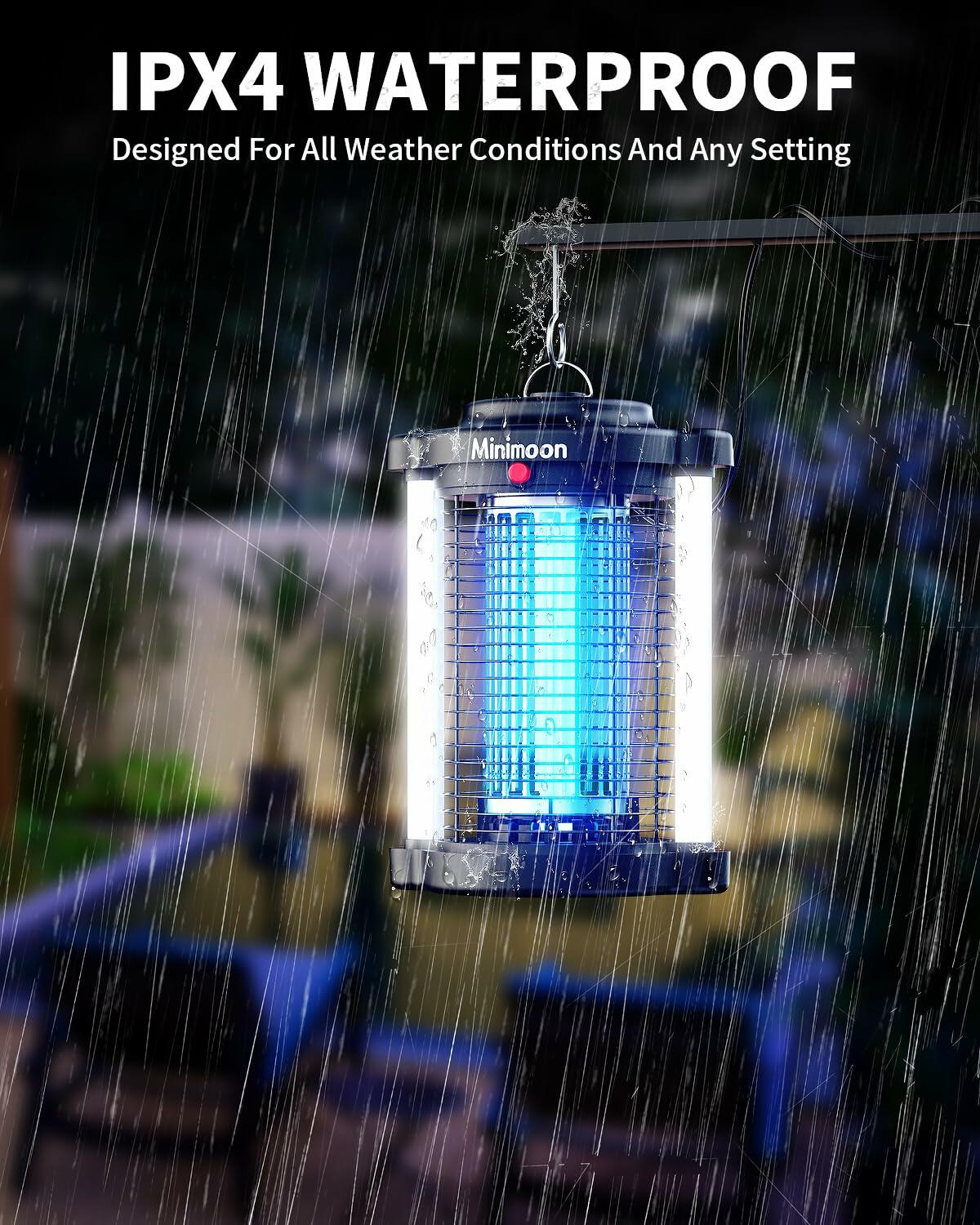 [Like New] Minimoon Bug Zapper Outdoor 4200V Dual LED 15W Electric Insect Trap IPX4