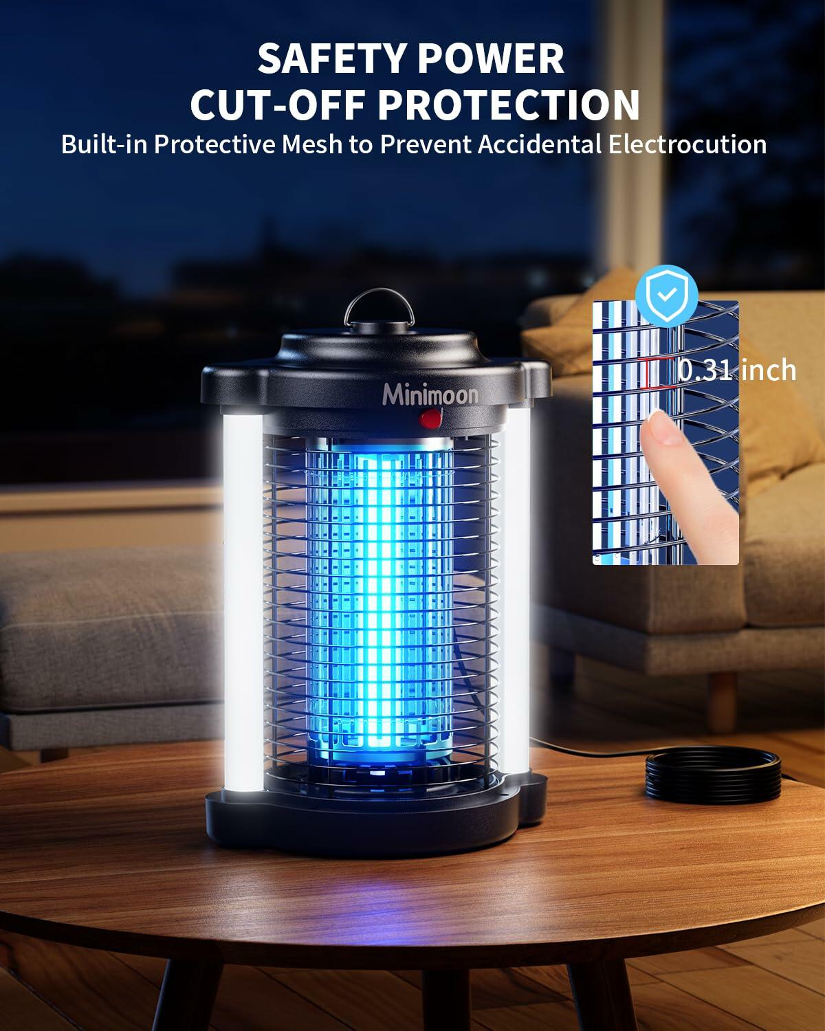 [Like New] Minimoon Bug Zapper Outdoor 4200V Dual LED 15W Electric Insect Trap IPX4