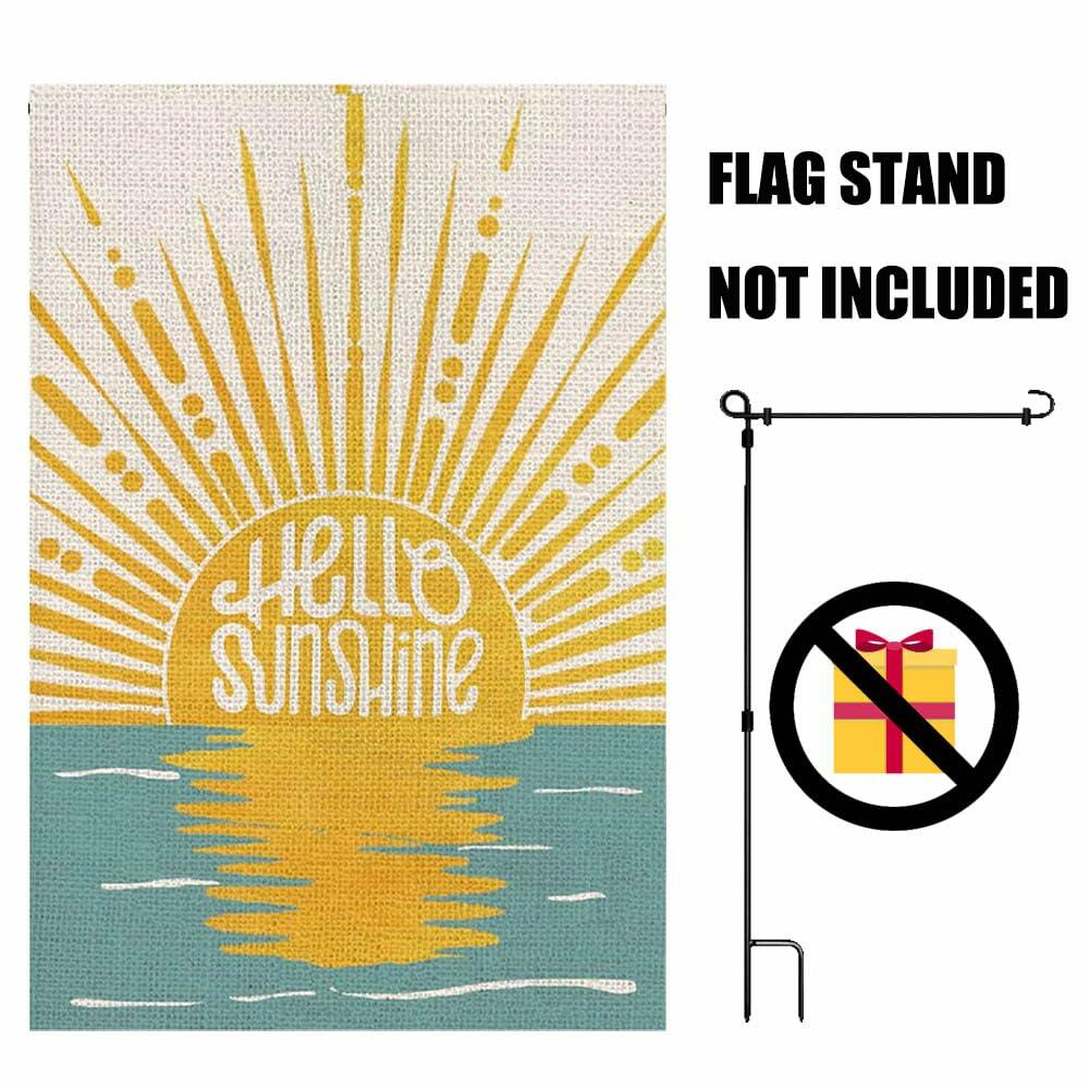 QQPPOLIU Summer Garden Flag Double Sided Linen Fabric 12x18 Inch Outdoor