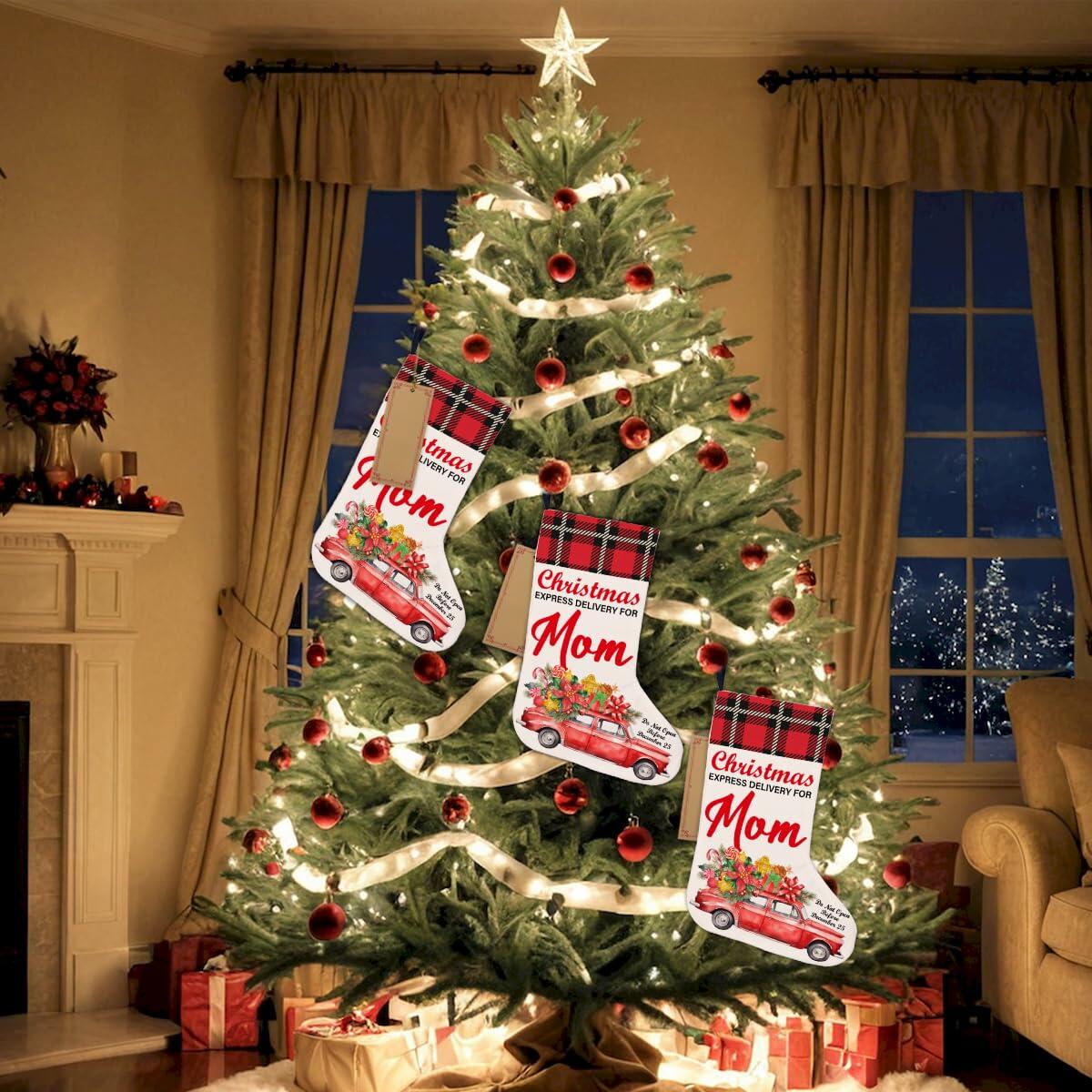 TSUYAWU Mom Christmas Stocking Hanging Decoration 18x12 Inch Xmas Holiday