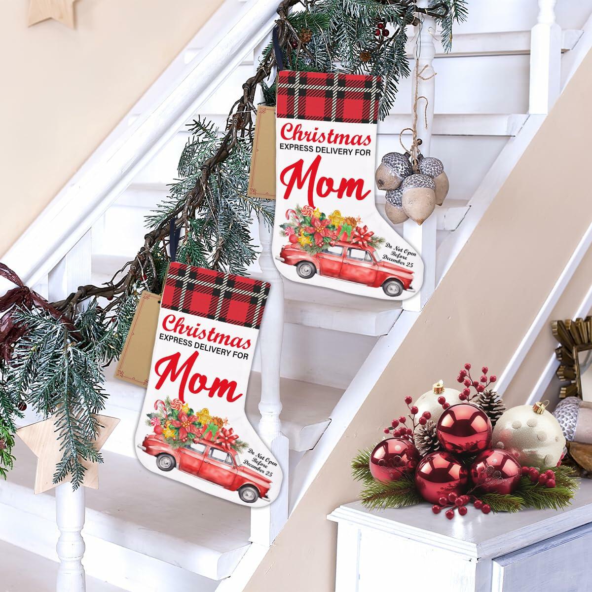 TSUYAWU Mom Christmas Stocking Hanging Decoration 18x12 Inch Xmas Holiday