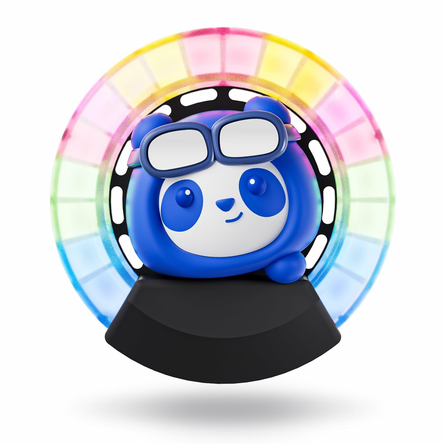 Car Air Fresheners Panda Voice-Activated Rhythm LED Light Blue Automotive