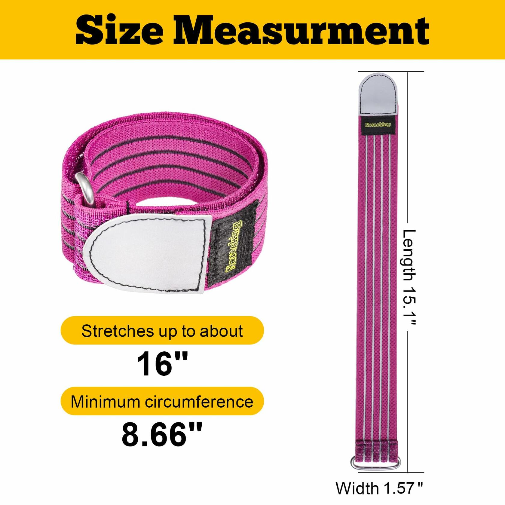 Neracking 2pcs Adjustable Elastic Boot Straps High Visibility Purple