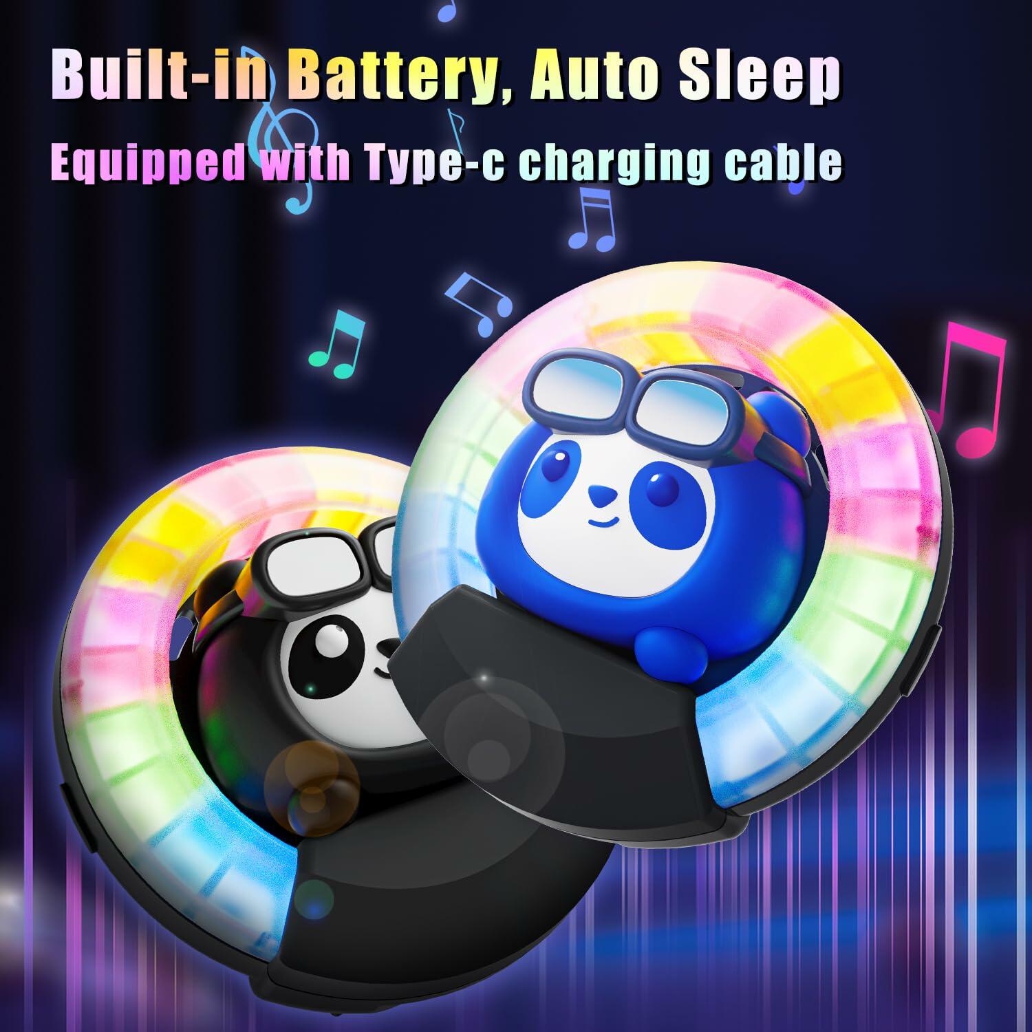 Car Air Fresheners Panda Voice-Activated Rhythm LED Light Blue Automotive