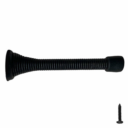 Design House Spring Door Stop Wall Protector Rubber Tip Matte Black 10-Pack