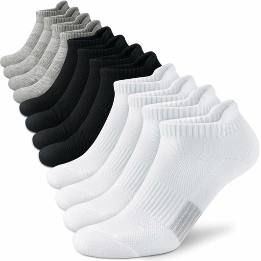 Amutost Womens Athletic Ankle Socks No Show Cushioned 6 Pairs Size M