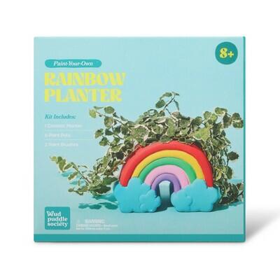 Mud Puddle Society Rainbow Planter Garden Art Kit 8pc Paint-Your-Own