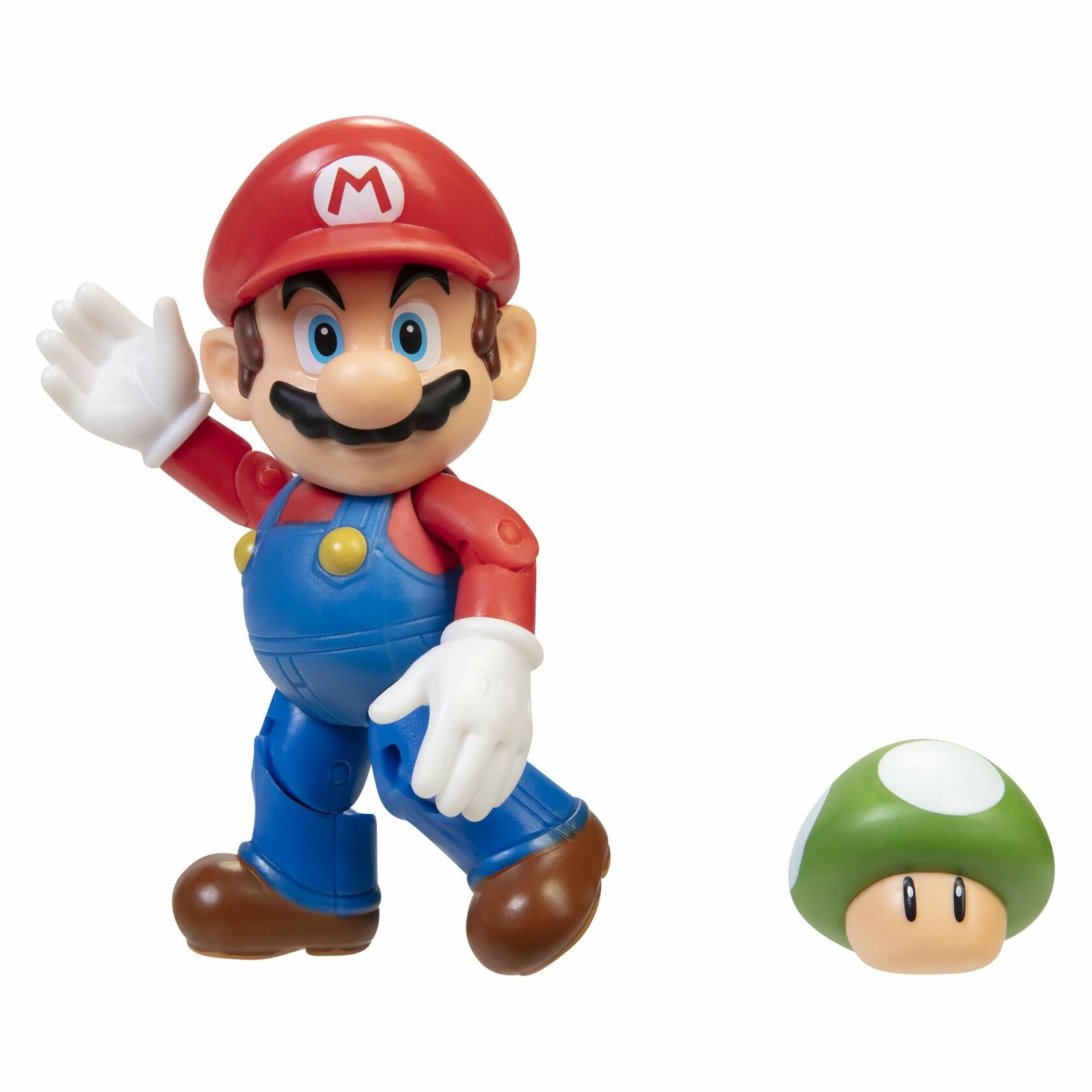 Nintendo Super Mario 4 Inch Action Figure Mario with 1 Up Mushroom