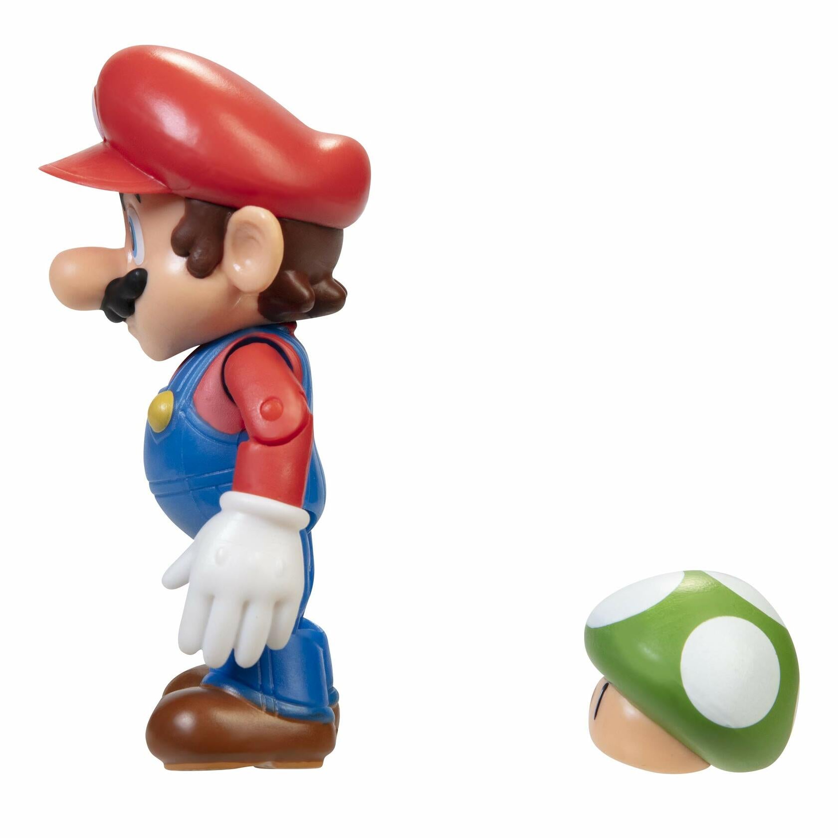 Nintendo Super Mario 4 Inch Action Figure Mario with 1 Up Mushroom